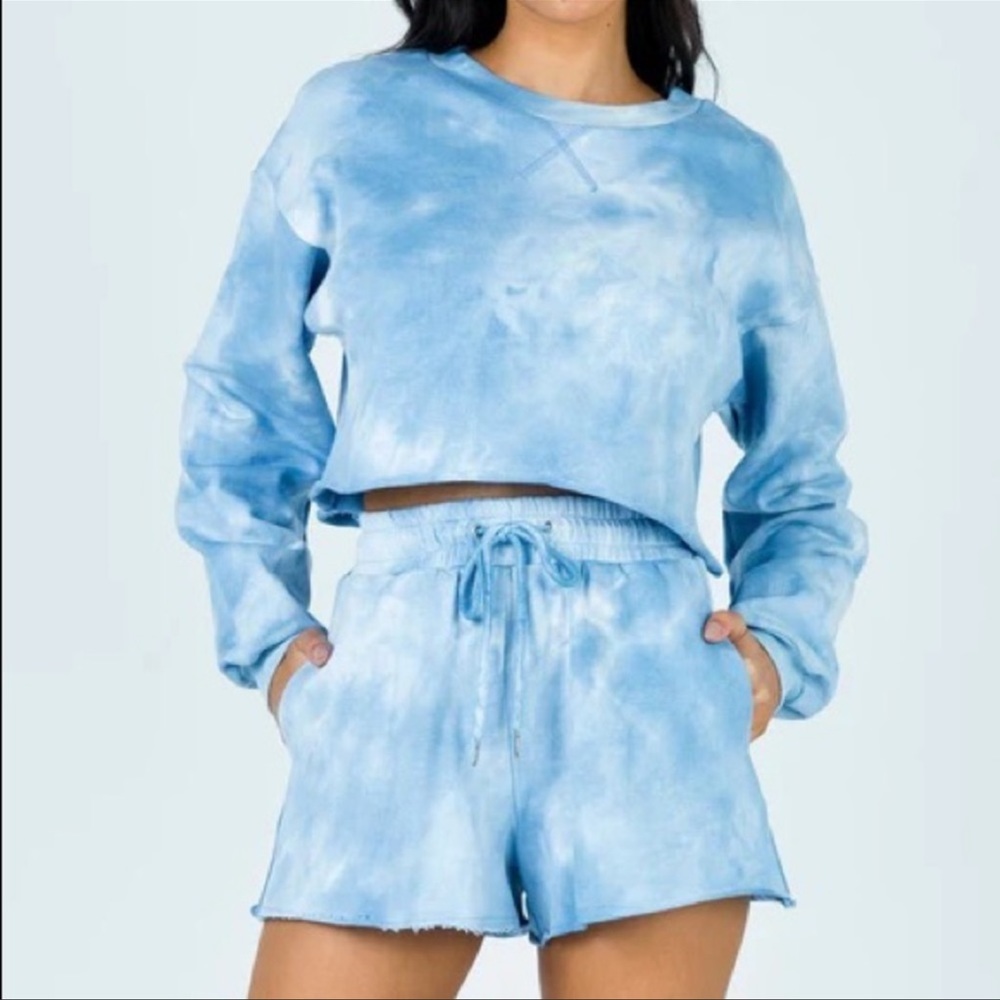 Princess Polly Bianca Blue Tie Dye Shorts